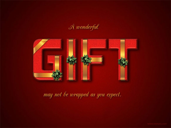 Wrapped Gift Box Text Effect