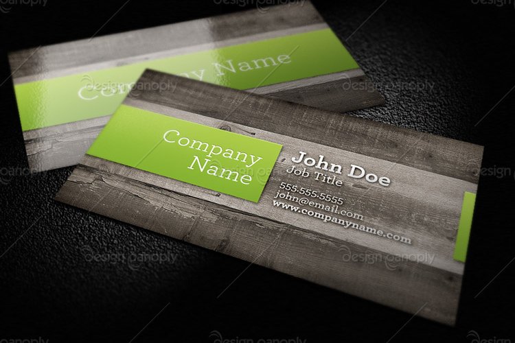 Wood Background Business Card Template 1 | Design Panoply