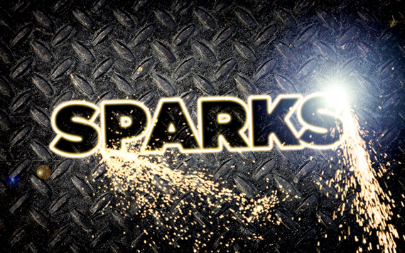Plasma Cut Text With Shooting Sparks