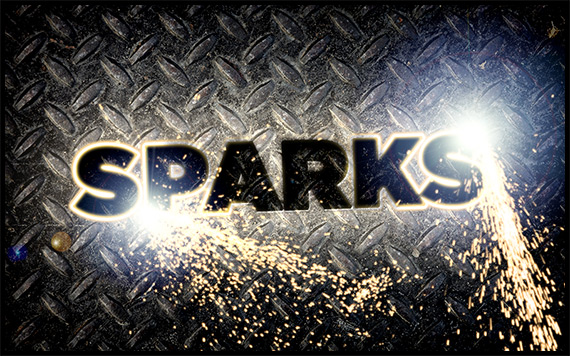 Plasma Cut Text With Shooting Sparks