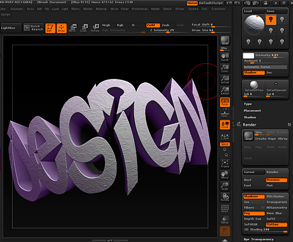 zbrush chizled text
