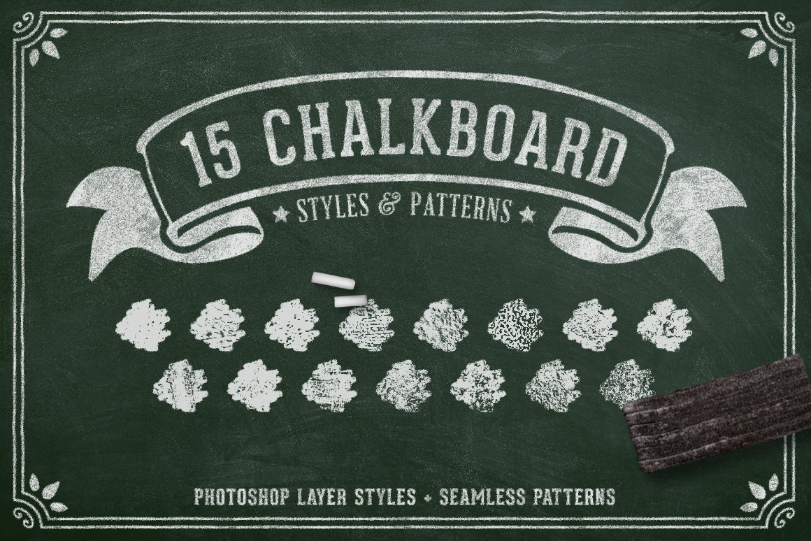 Photoshop Layer Style Set - Colored Chalkboard – AsheDesign