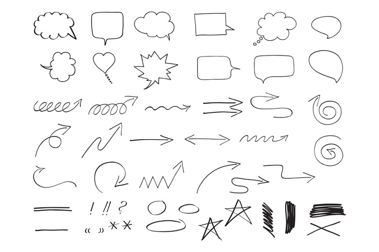 Hand Drawn Design Elements Vector Pack 1 Design Panoply