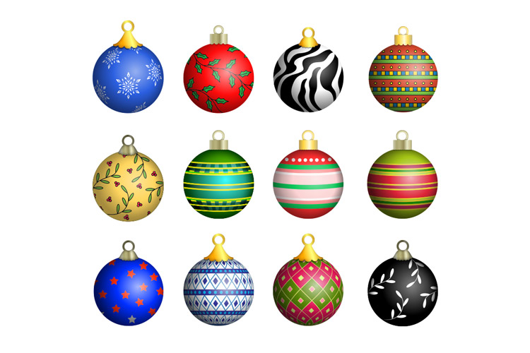 different christmas ornaments