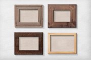Isolated Natural Wood Picture Frames 1