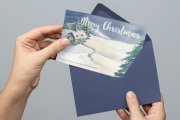 Watercolor Christmas Card Template 4