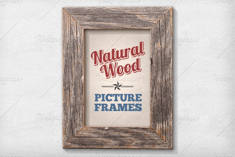 Isolated Natural Wood Picture Frames 1