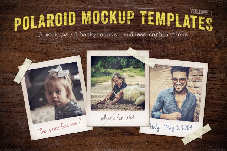 Polaroid Mockup Templates Volume 1