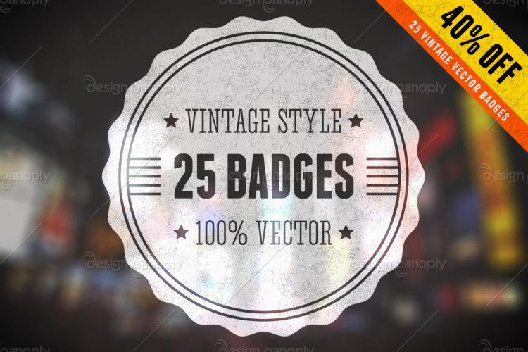 Vintage Vector Badges Bundle Volume 1