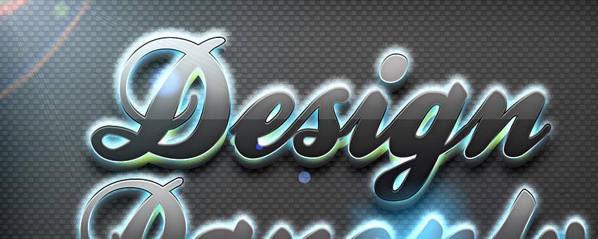 Quick Reflective Glowing 3D Text Effect